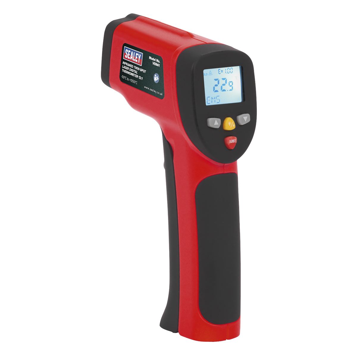 Sealey Infrared Twin-Spot Laser Digital Thermometer 12:1 High Temp VS941