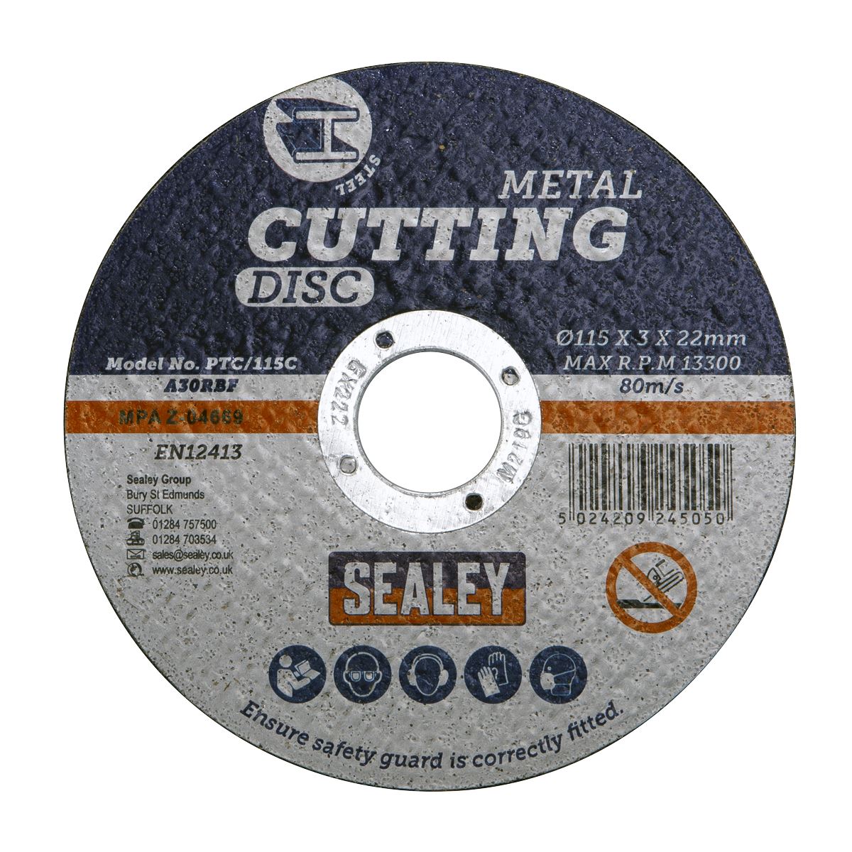 Sealey Cutting Disc 115 x 3mm 22mm Bore PTC/115C