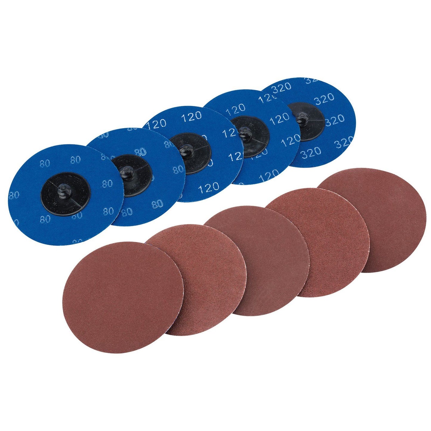 Draper SD3AB 10 x 75mm Assorted Aluminium Oxide Sanding Discs - 75621