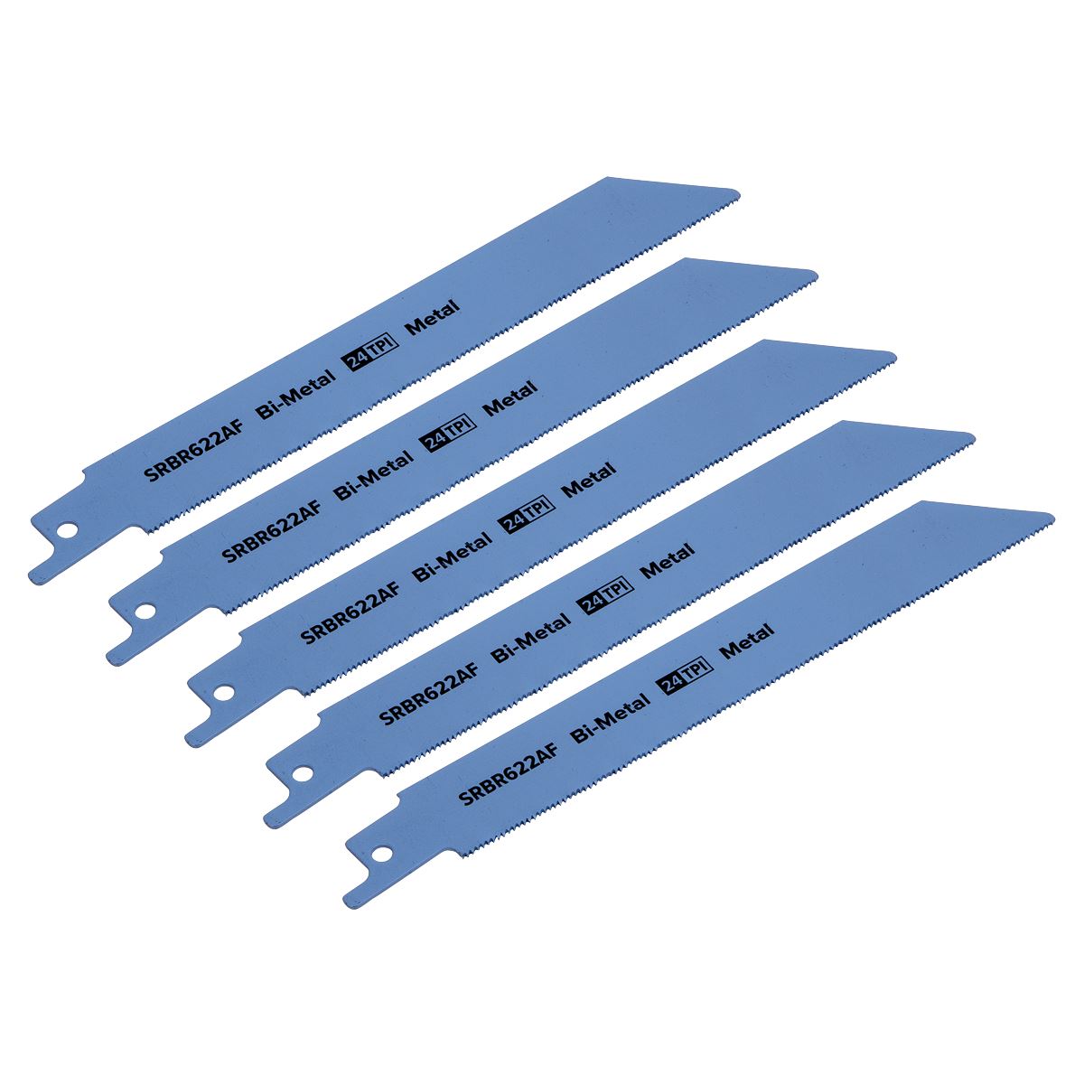 Sealey Reciprocating Saw Blade Metal 150mm 24tpi - Pack of 5 SRBR622AF