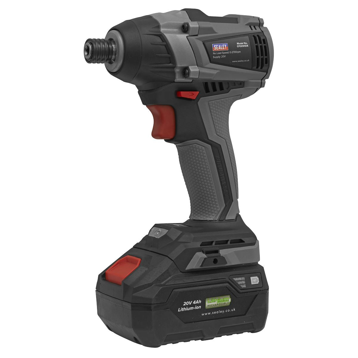 Sealey Brushless Impact Driver 20V 1/4"Hex 200Nm - Body Only CP20VIDX