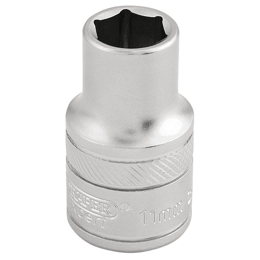 Draper Expert Quality Chrome 1/2" Square Drive 6 Point Metric Socket - 11mm - 16600