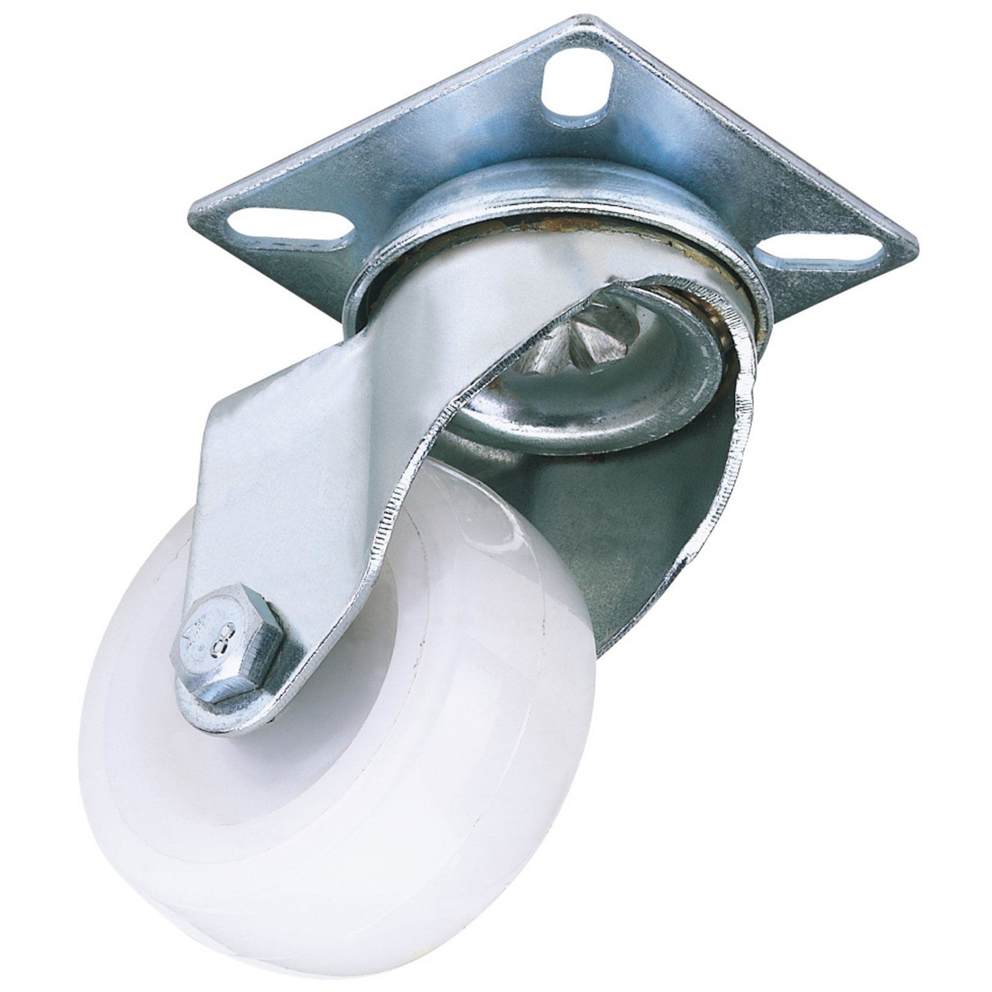 Draper 50mm Dia. Swivel Plate Fixing Nylon Wheel - S.W.L. 50Kg - 65492