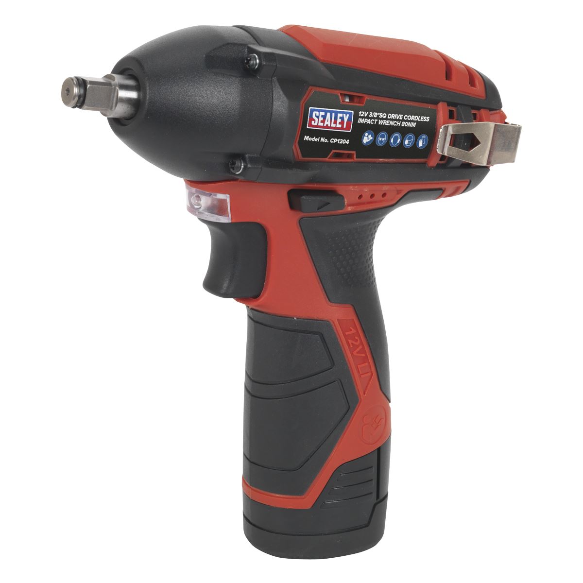 Sealey Cordless Impact Wrench 3/8"Sq Dr 80Nm 12V Li-ion - Body Only CP1204