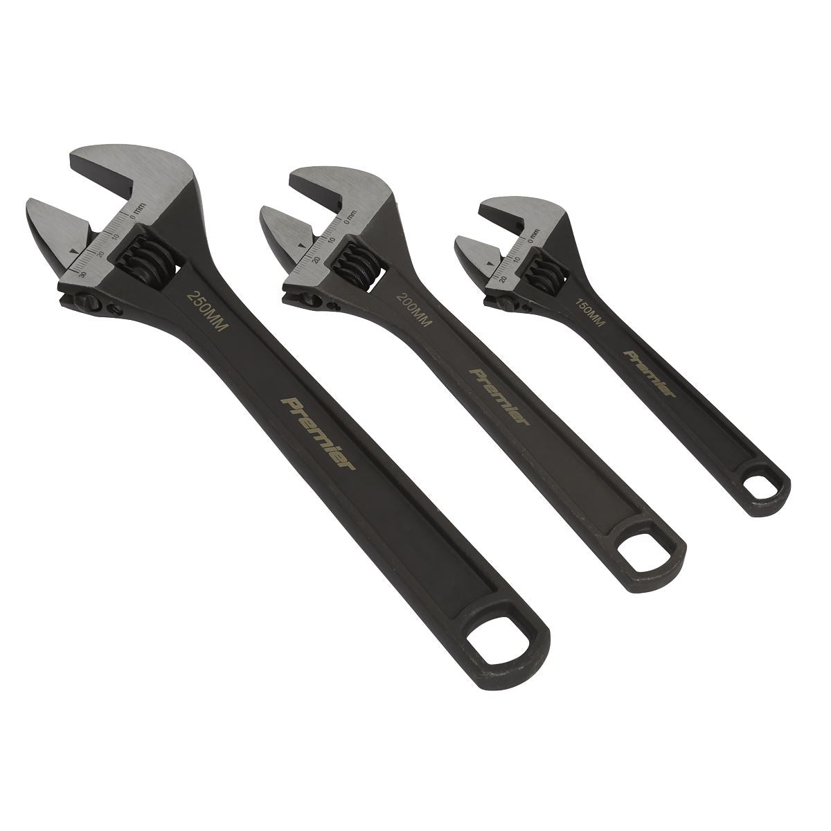 Sealey Adjustable Wrench Set 3pc Rust Resistant AK607