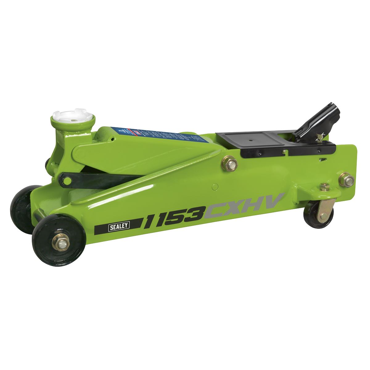 Sealey Trolley Jack 3 tonne Long Chassis Heavy-Duty Hi-Vis 1153CXHV