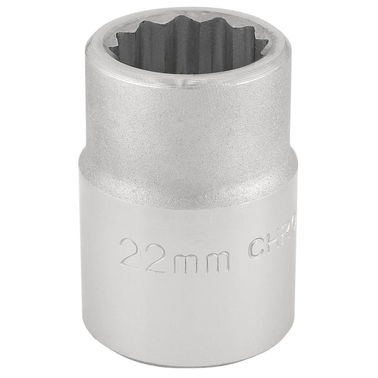 Draper Expert Quality Chrome 3/4" Square Drive 12 Point Socket - 22mm - 16691