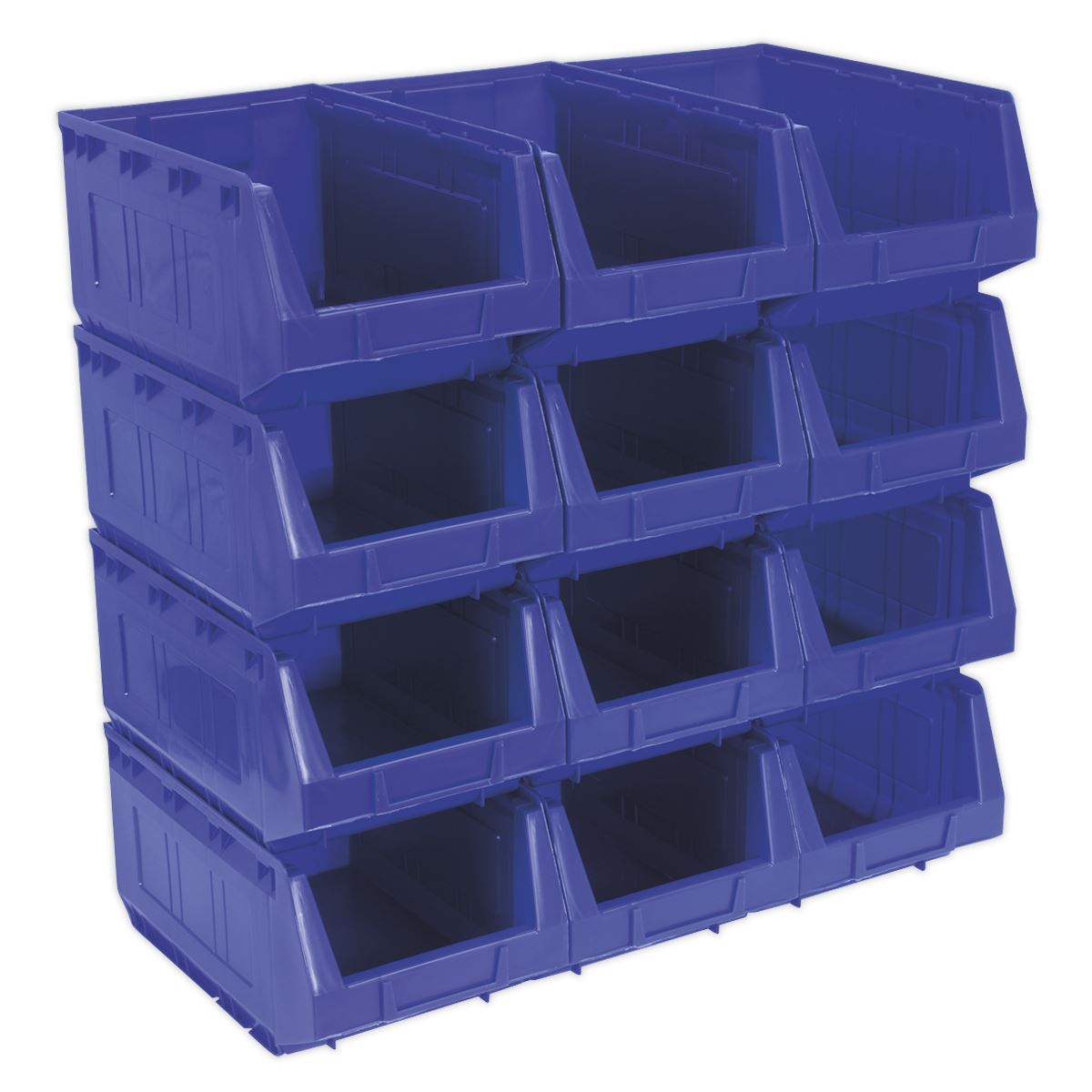 Sealey Plastic Storage Bin 210 x 355 x 165mm - Blue Pack of 12 TPS412B