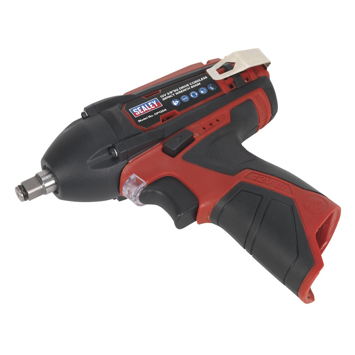 Sealey Cordless Impact Wrench 3/8"Sq Dr 80Nm 12V Li-ion - Body Only CP1204