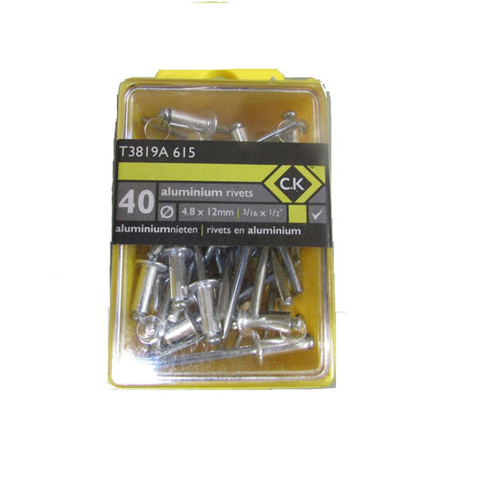 CK Tools Pop Rivets Aluminium 4.8x12mm Box Of 40 T3819A 615