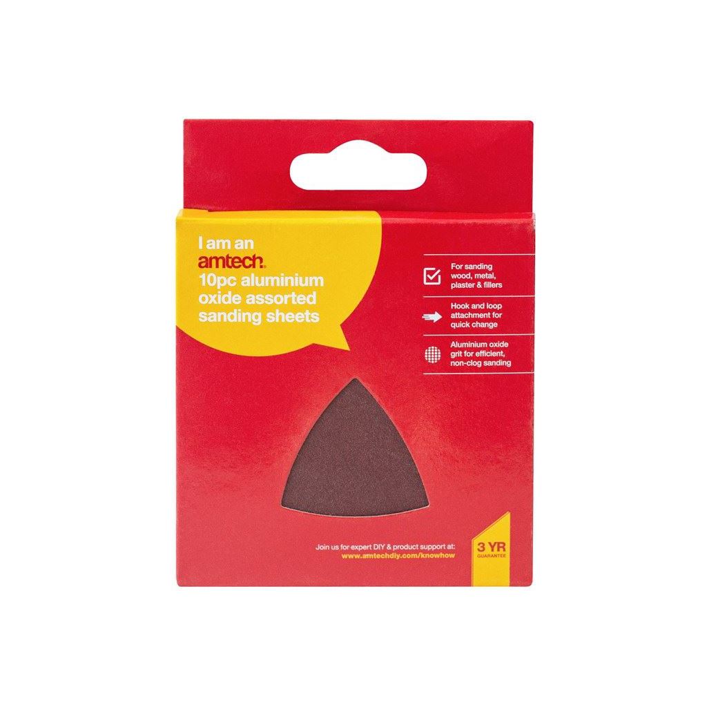 10x Aluminium Oxide Assorted Sanding Sheets P40 P60 P80 P120 P240 Black & Decker - V4205