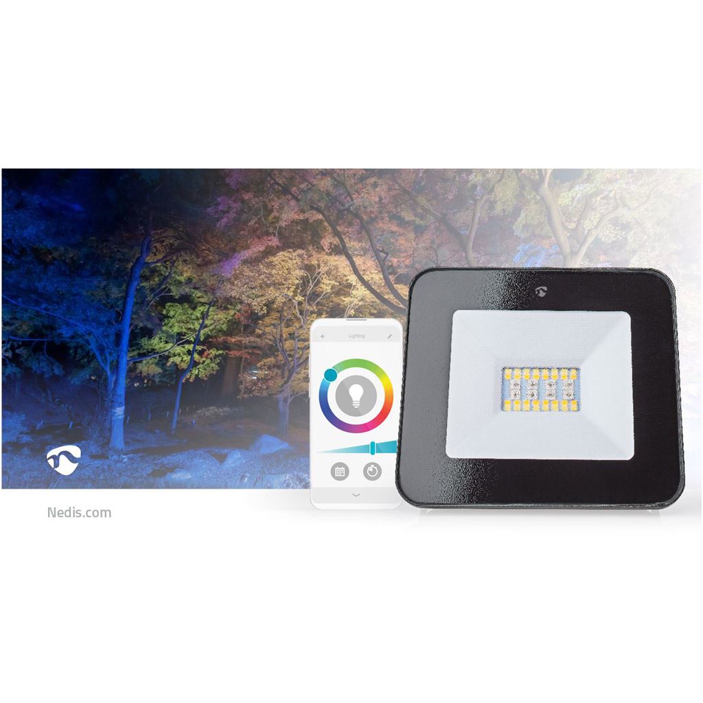 Floodlight 1600lm Wi-Fi 20W RGB/Warm to Cool 2700 - 6500 K Aluminium Android/IOS - WIFILOFC20FBK