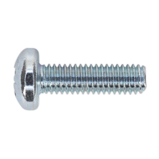 Sealey Machine Screw M6 x 20mm Pan Head Pozi Zinc Pack of 50 MSP620