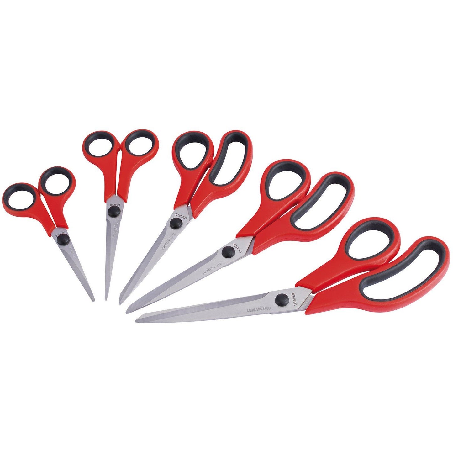 NEW Draper 5pc Stainless Steel Scissor Set Household Kitchen Office DIY Craft - 67835