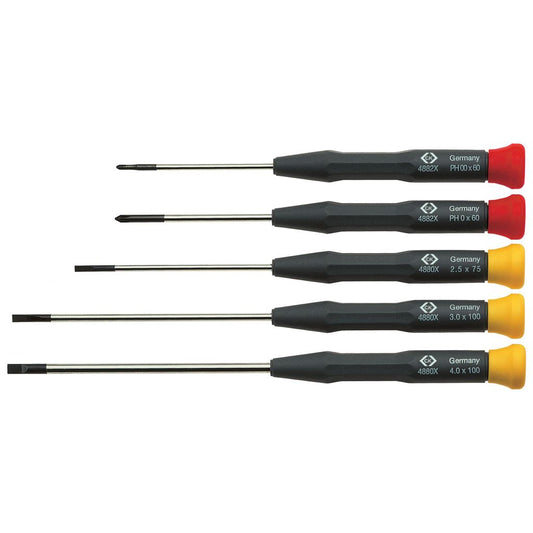 CK Tools Precision Screwdriver Slotted/PH Set Of 5 T4880X/5