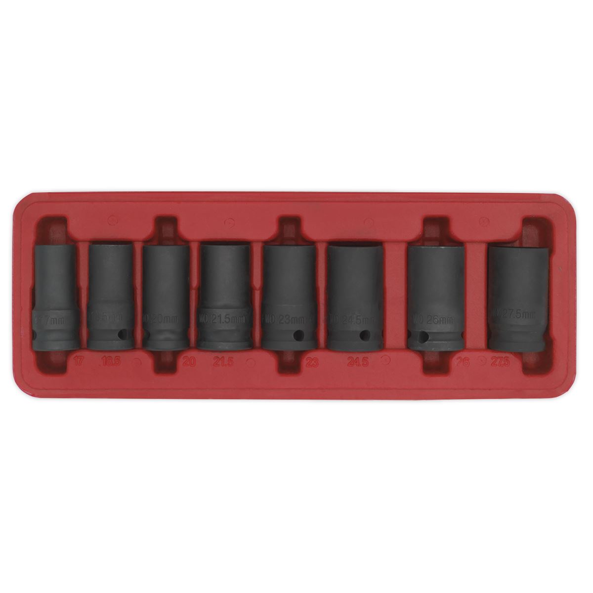 Sealey Locking Wheel Nut Removal Set 8pc 1/2"Sq Drive SX202