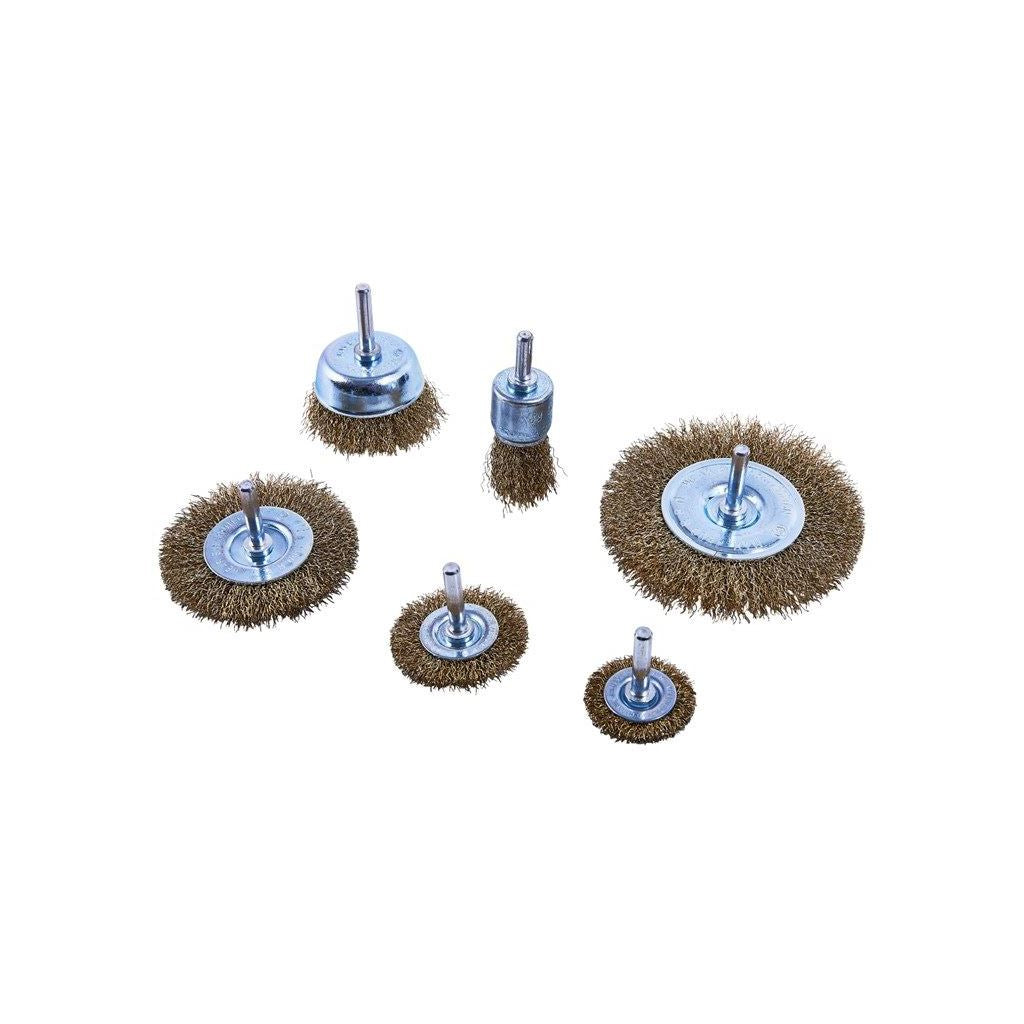 Amtech 6 Piece Drill Wire Wheel Cup Brush For Polishing/Rust etc Heavy Duty Set - F3500