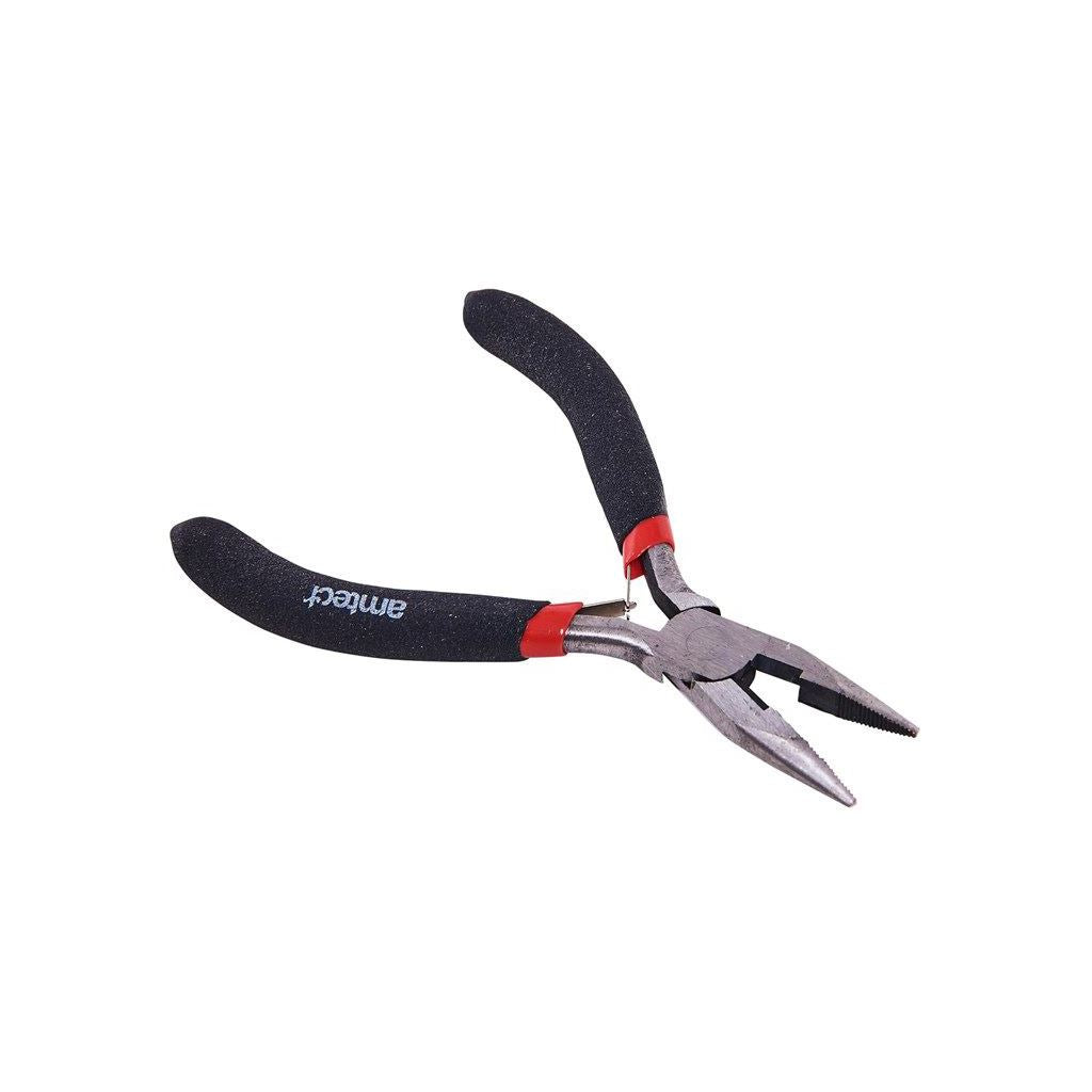 Amtech Mini Long Nose Pliers Precision Nonslip Matt Grip Spring Release Steel - B3186