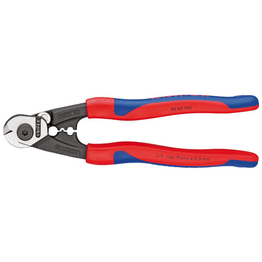 Knipex Knipex 95 62 190 190mm Forged Wire Rope Cutters with Heavy Duty Handles - 36142