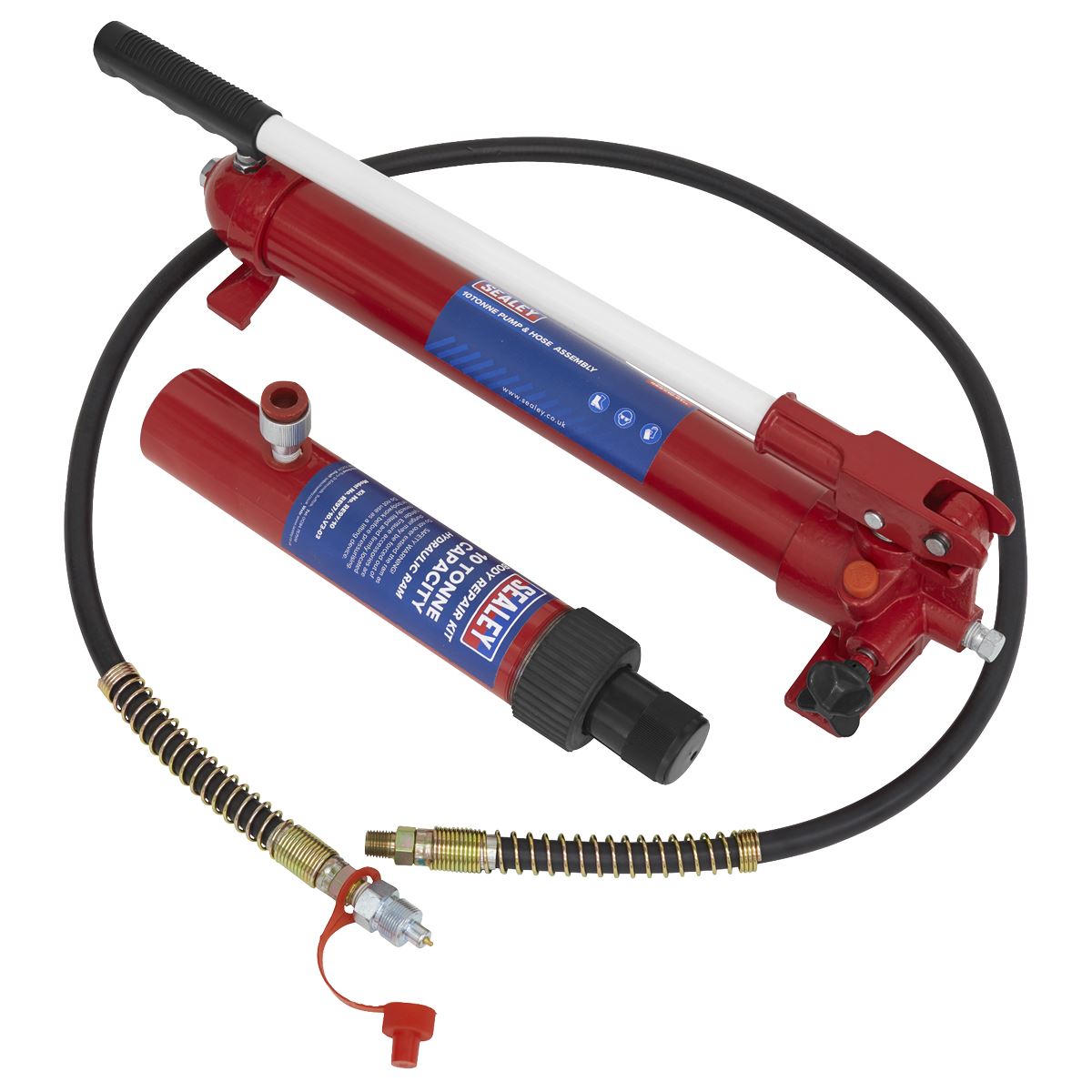 Sealey Push Ram with Pump & Hose Assembly - 10 tonne RE97.10-COMBO