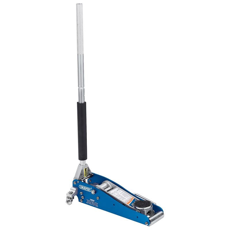 Draper 1.25 Tonne Low Profile Aluminium Trolley Jack Lifting range 85 - 370mm - 31242