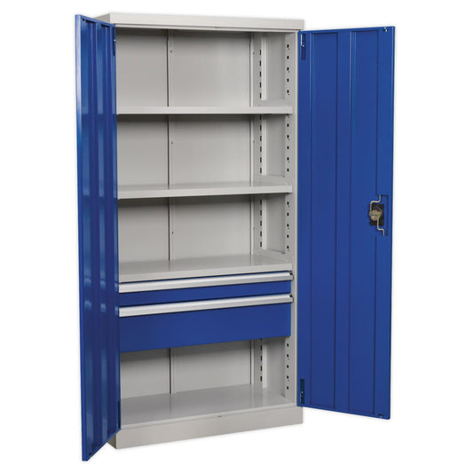 Sealey Industrial Cabinet 2 Drawer 3 Shelf 1800mm APICCOMBO2