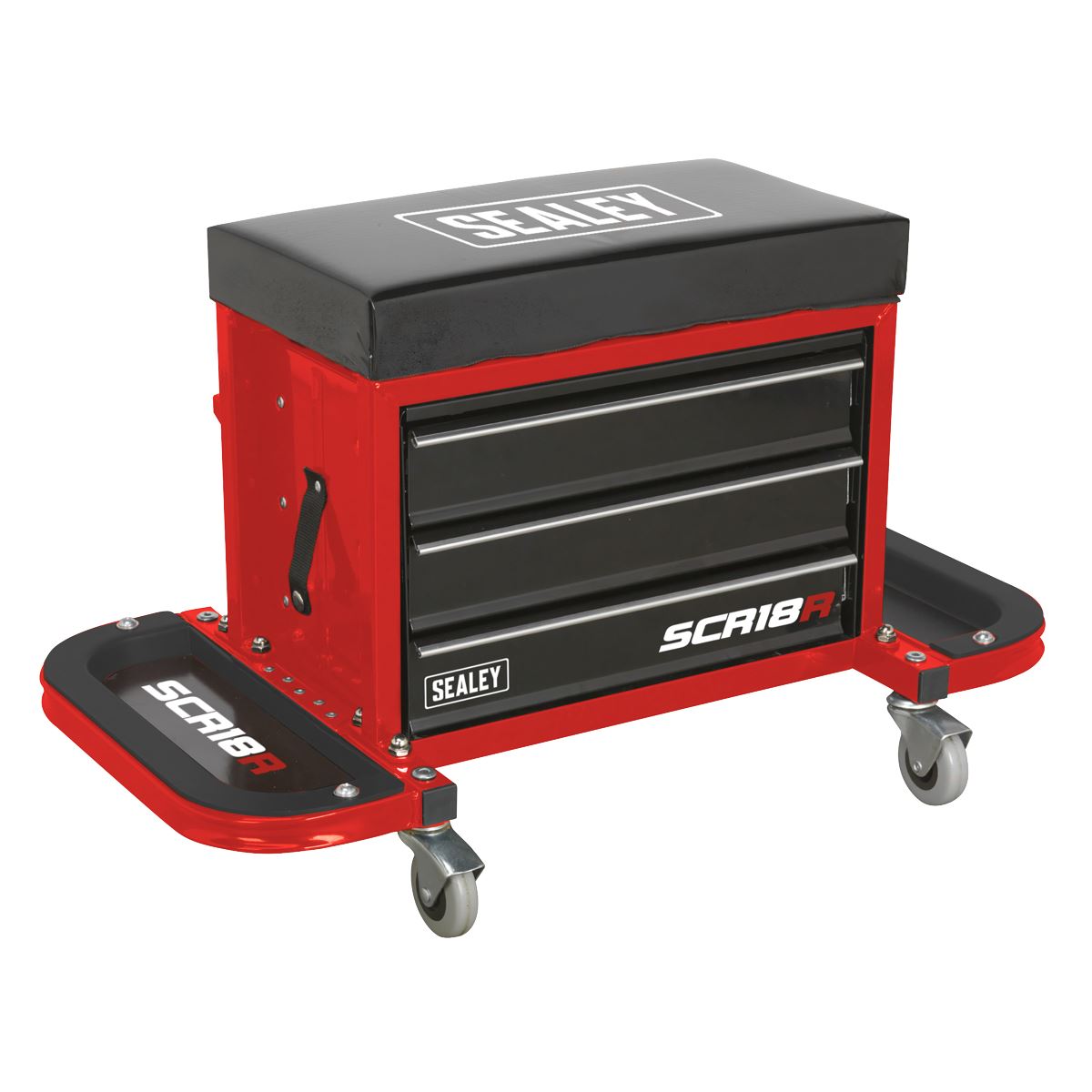 Sealey Mechanic's Utility Seat & Toolbox - Red SCR18R