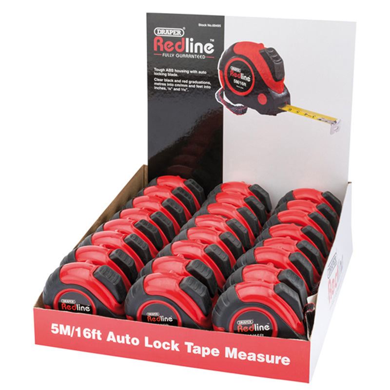 Draper Redline Measuring Tape Imperial & Metric 16ft / 5m 19mm - 69495