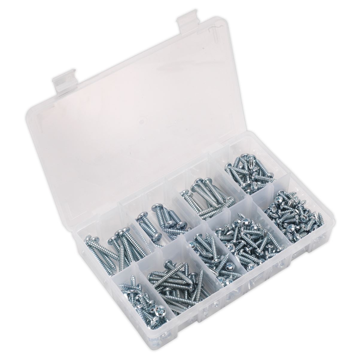 Sealey Self Tapping Screw Assortment 305pc Pan Head Pozi Zinc AB064STPP