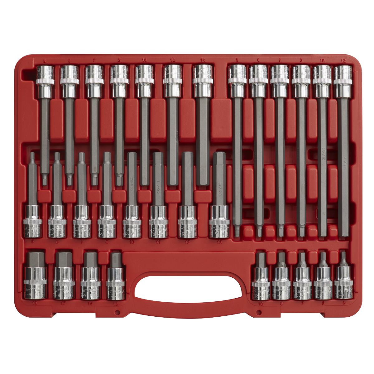 Sealey Hex Socket Bit Set 30pc 1/2"Sq Drive AK2196