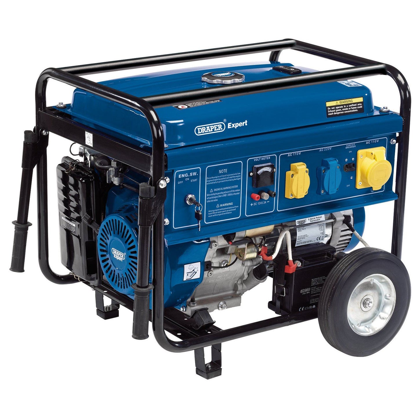 Draper Petrol Generator (5.5KVA/5.0kW) PG58W - 23987