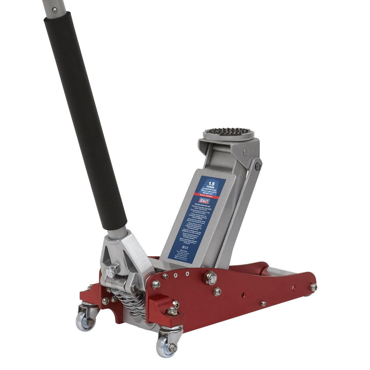 Sealey Trolley Jack 1.5 tonne Aluminium/Steel Rocket Lift RJAS1500