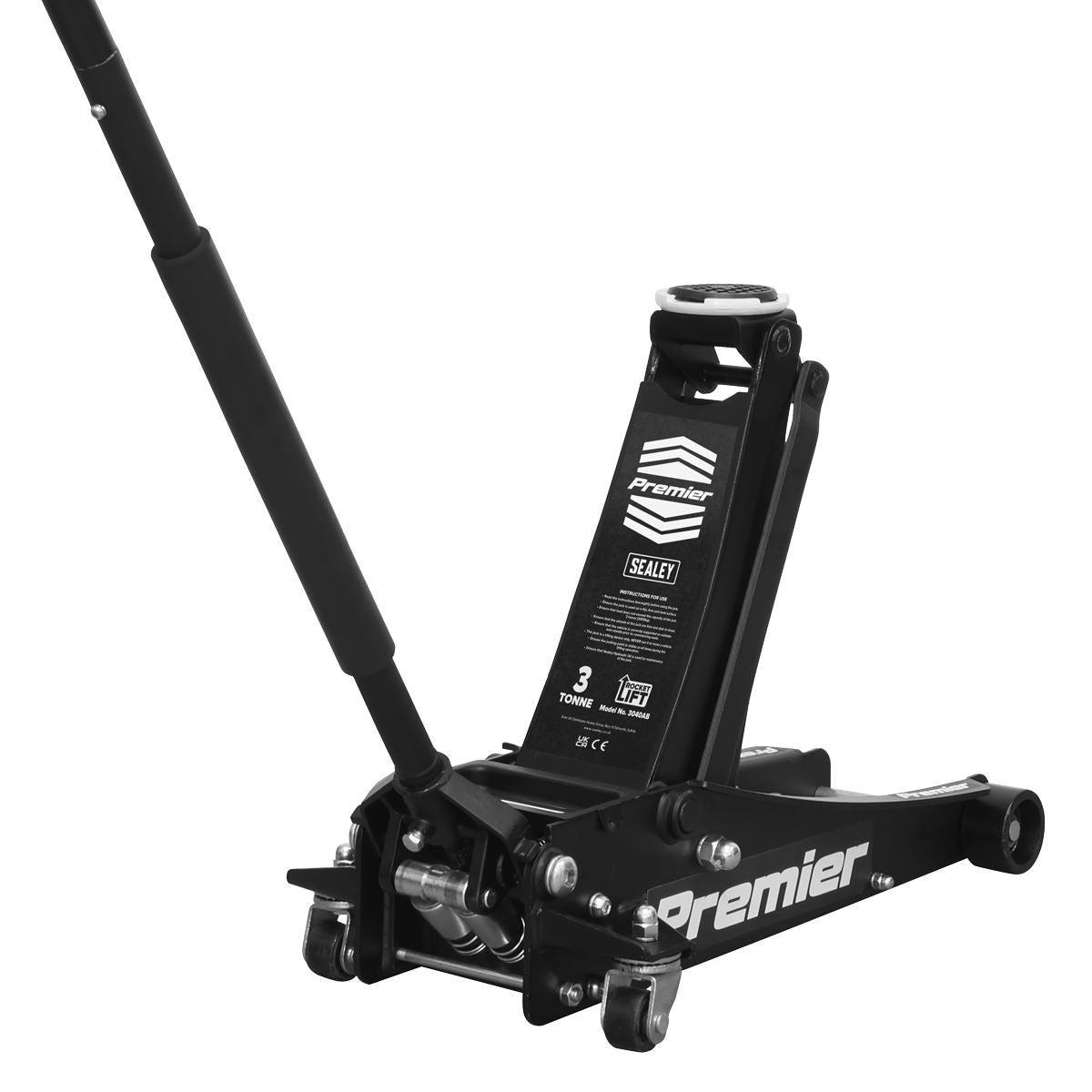 Sealey Trolley Jack 3 tonne Rocket Lift Black 3040AB