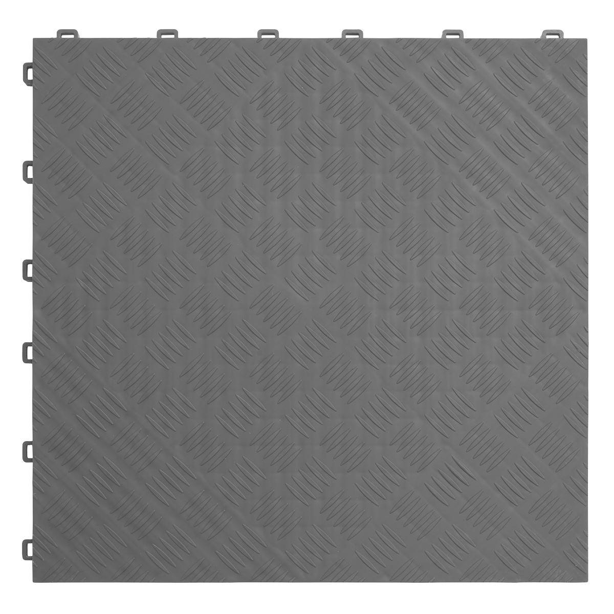 Sealey Polypropylene Floor Tile-Grey Treadplate 400x400mm Pack of 9 FT3G