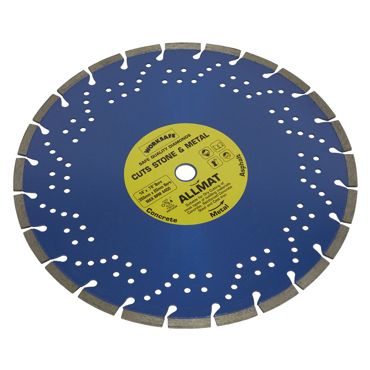 Sealey Platinum Allmat Diamond Blade 350 x 20mm WDPA350/20