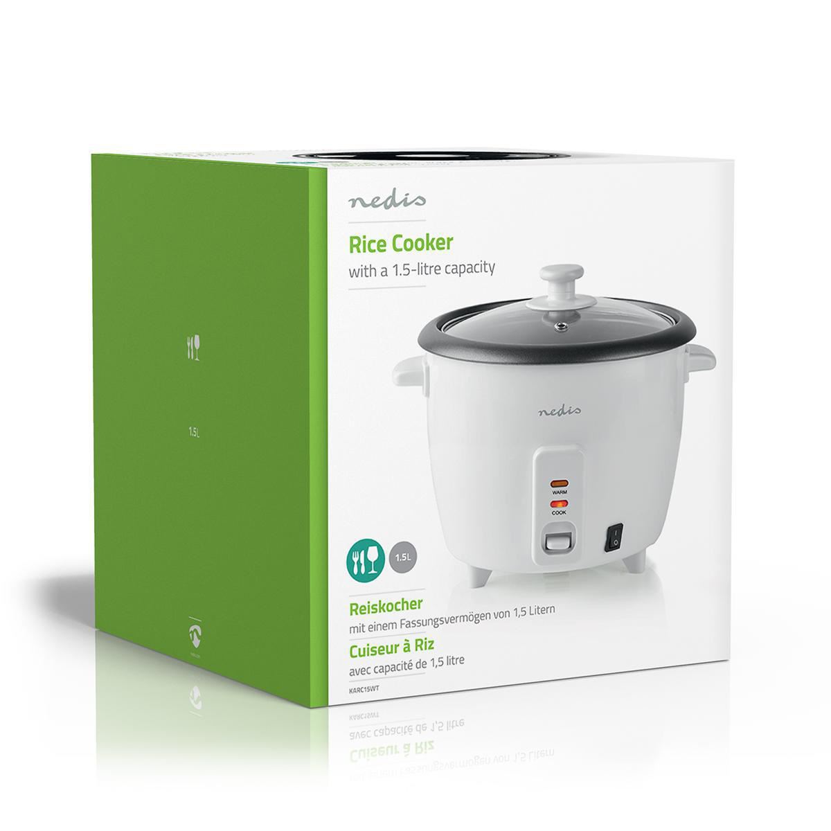 Nedis Rice Cooker 500 Watt 1.5L White