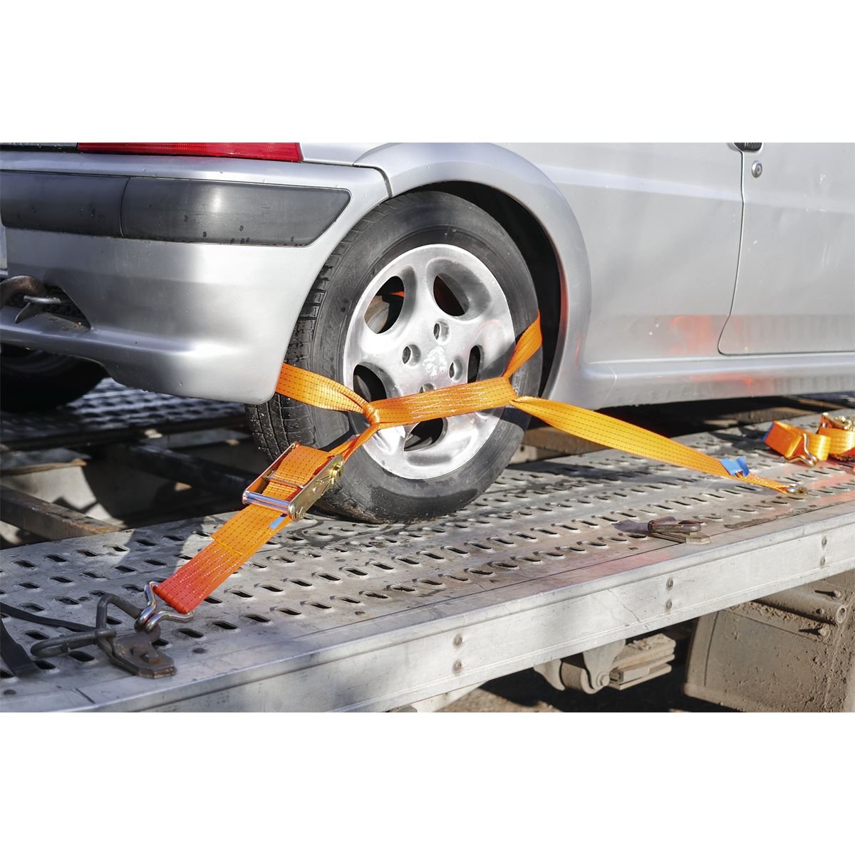 Sealey Car Transporter Ratchet Tie Down 50mmx3m 5000kg Load Test TDRWA