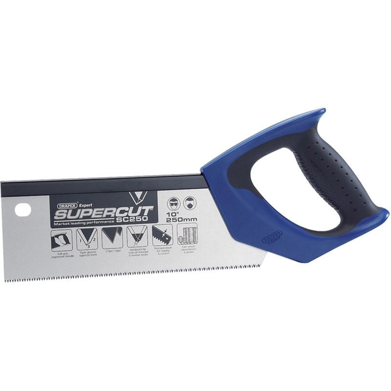 Draper 49281 SC250 Expert Supercut 250mm/10" Soft Grip Hardpoint Tenon Saw- 11tp