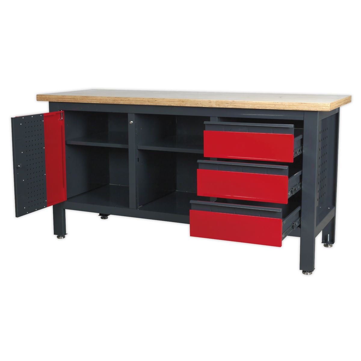 Sealey Workstation with 3 Drawers, 1 Cupboard & Open Storage AP1905B