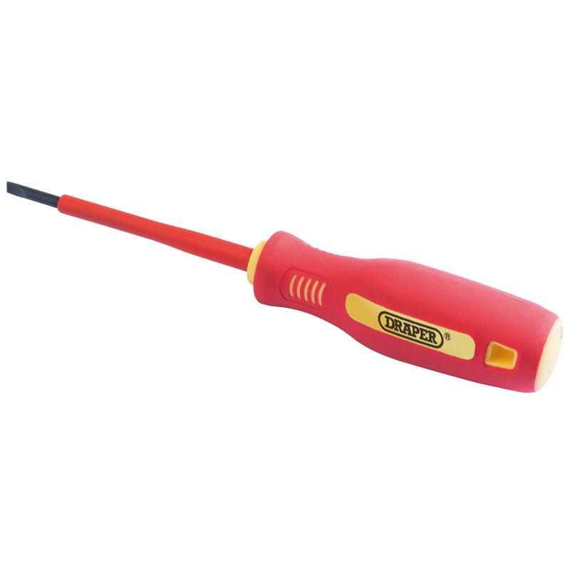 2.5mm X 75mm Fully Insulated Plain Slot Screwdriver. (Display Packed) Draper - 46515