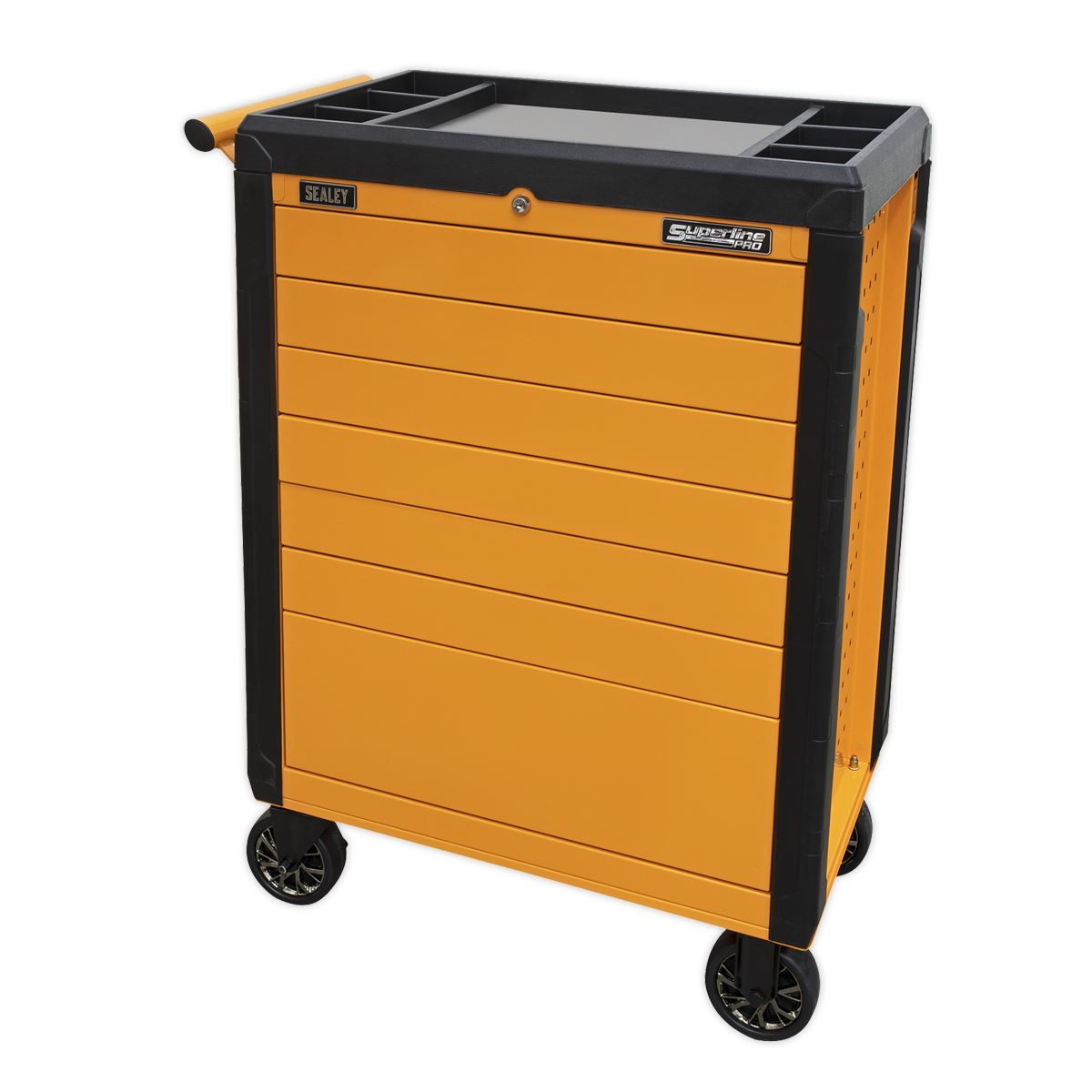 Sealey Rollcab 7 Drawer Push-To-Open Hi-Vis Orange APPD7O