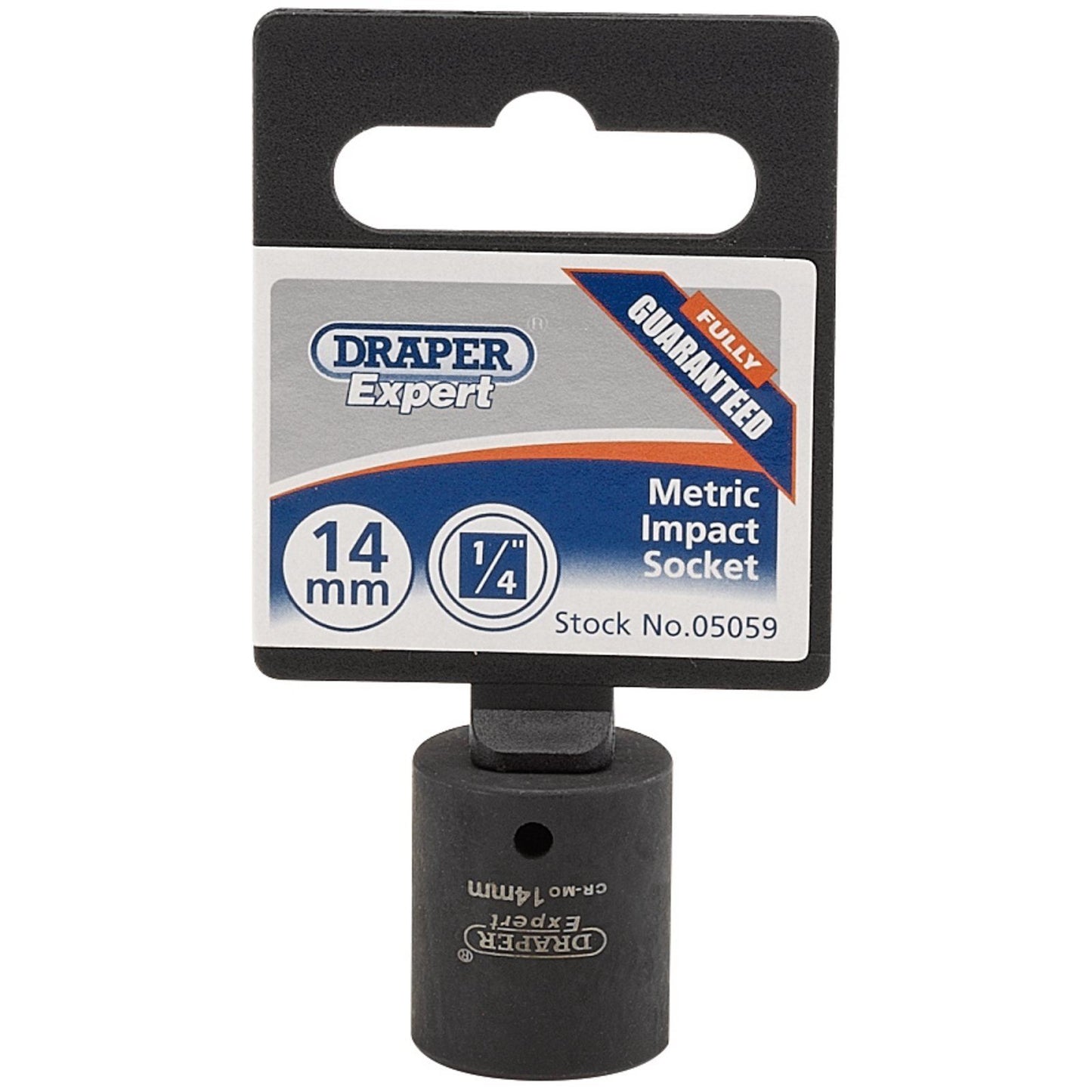 Draper 05059 Expert 14mm 1/4" Square Drive Hi-Torq® 6 Point Impact Socket