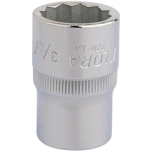 Draper 3/4" 1/2" Square Drive Elora Bi-Hexagon Socket 24418