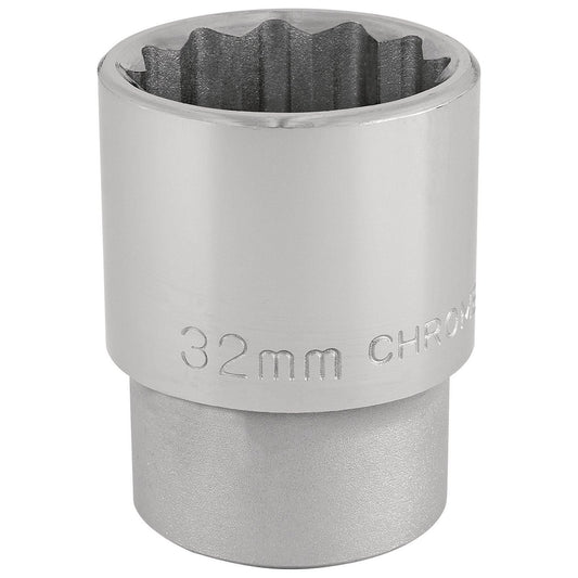 Draper Expert Quality Chrome 3/4" Square Drive 12 Point Socket - 32mm - 16699