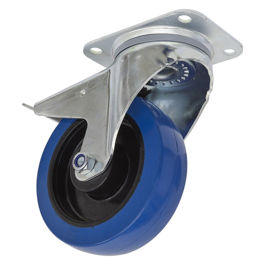 Sealey Castor Wheel Swivel Plate with Total Lock 160mm SCW3160SPL