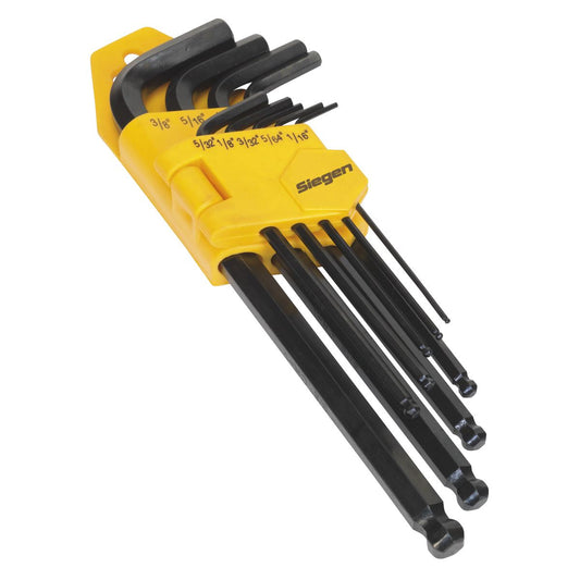 Sealey Ball-End Hex Key Set 9pc Long Imperial S01098