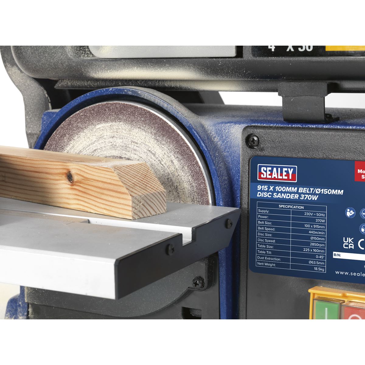 Sealey Belt/Disc Sander 100 x 915mm/150 370W/230V SM914