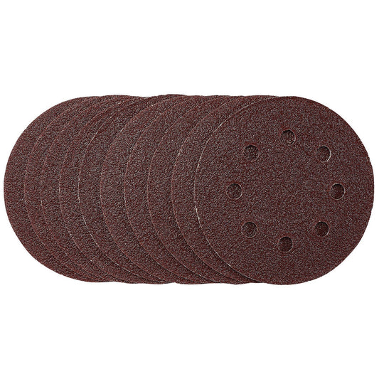 Draper Sanding Discs, 115mm, 40 Grit, Hook & Loop (Pack of 10) SDHAL115 - 53498