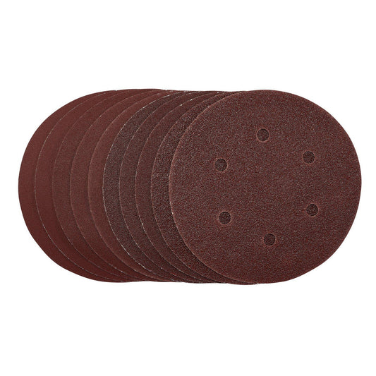 Draper Sanding Discs, 150mm, Hook & Loop, Assorted Grit, (Pack of 10) SDHAL150 - 55069