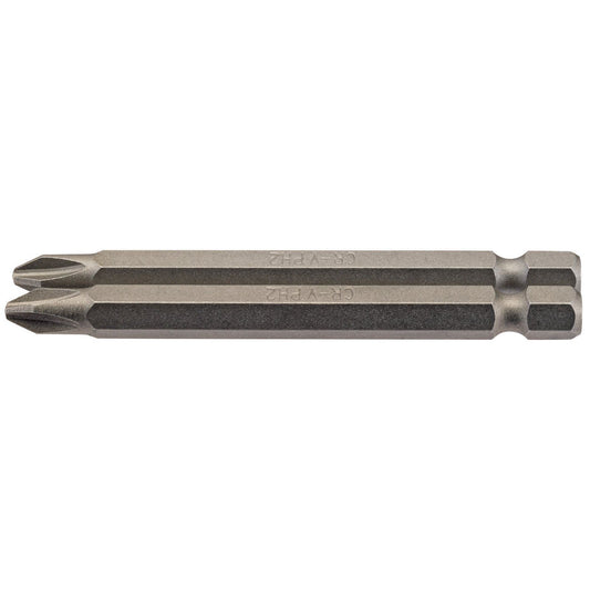 1x Pair Of Draper No. 2 1/4" Hex Cross Slot Insert Bit - 75mm Long - 64315